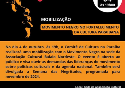 Vozes negras em movimento fortalecendo a cultura Paraibana
